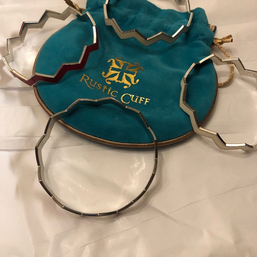 Set Of 4 Stackable Chevron Bangle Brackets - image 3